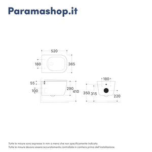 Coppia di sanitari sospesi in ceramica wc rimless + bidet bianco lucido e copri-wc soft-close | Lisbona