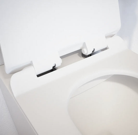 Vaso sospeso rimless in ceramica bianco lucido con copri-wc soft-close €“ SIMONA Regos