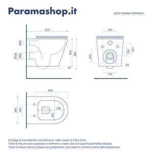 Sanitari sospesi in ceramica rimless grigio opaco: vaso, bidet e copriwc soft-close | Vienna