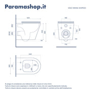 Sanitari sospesi in ceramica rimless nero opaco: vaso, bidet e copriwc soft-close | Vienna