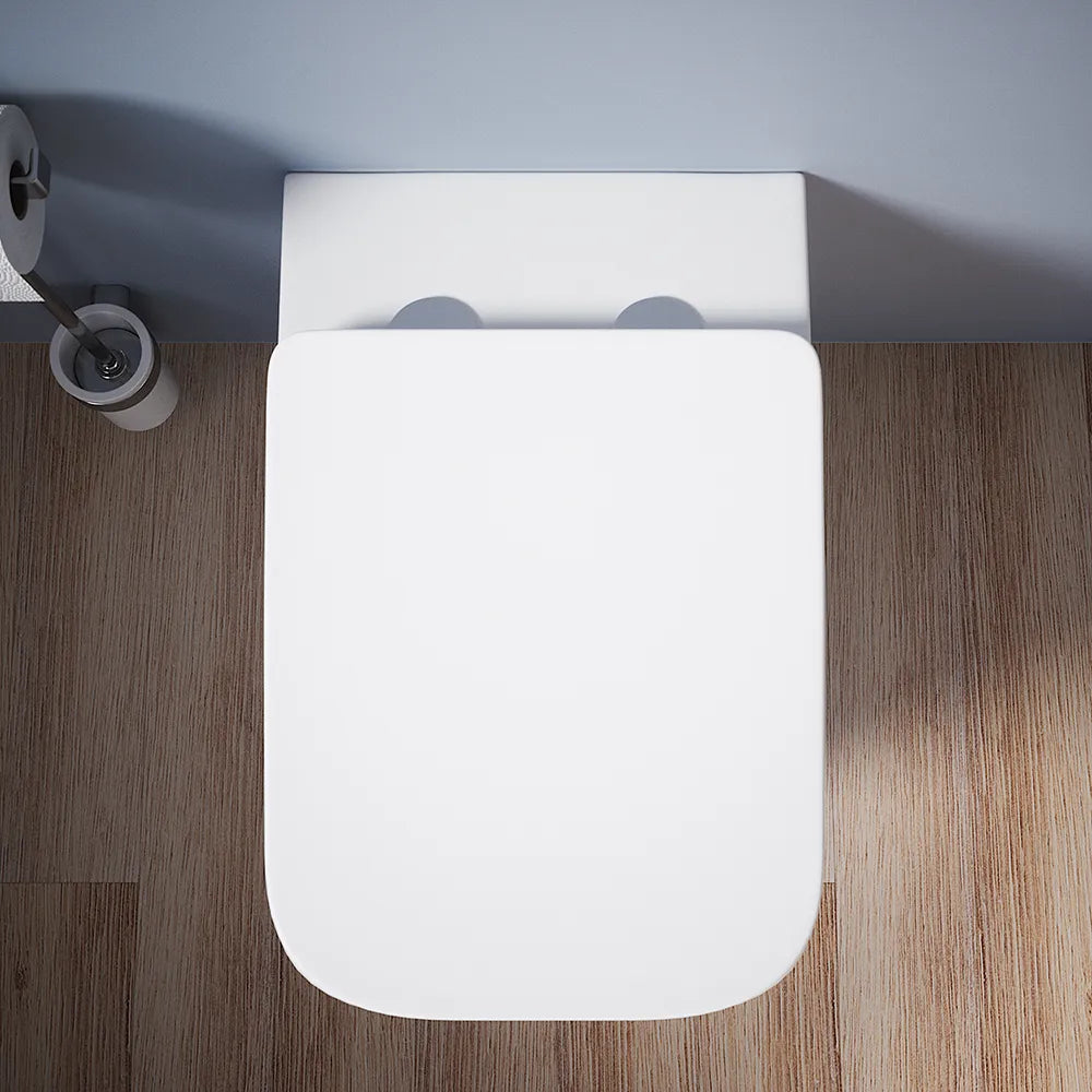 Vaso filomuro rimless in ceramica bianco opaco con sedile soft-close | Kyoto