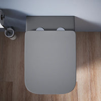 Vaso filomuro rimless in ceramica grigio opaco con sedile soft-close | Kyoto