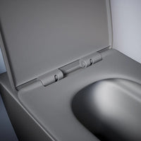 Vaso filomuro rimless in ceramica grigio opaco con sedile soft-close | Kyoto