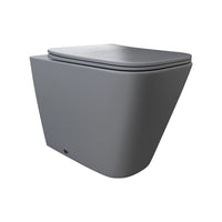 Vaso filomuro rimless in ceramica grigio opaco con sedile soft-close | Kyoto