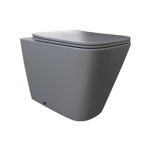 Vaso filomuro rimless in ceramica grigio opaco con sedile soft-close | Kyoto