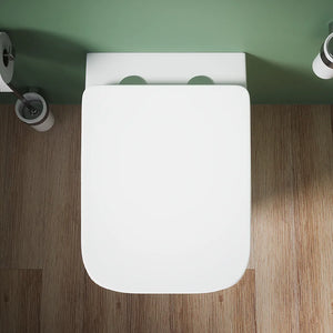 Vaso sospeso rimless in ceramica bianco opaco con sedile soft-close | Kyoto