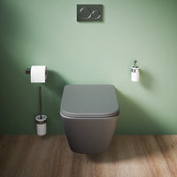 Vaso sospeso rimless in ceramica grigio opaco con sedile soft-close | Kyoto