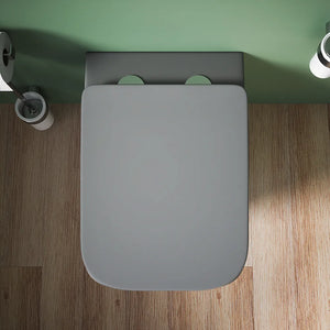 Vaso sospeso rimless in ceramica grigio opaco con sedile soft-close | Kyoto