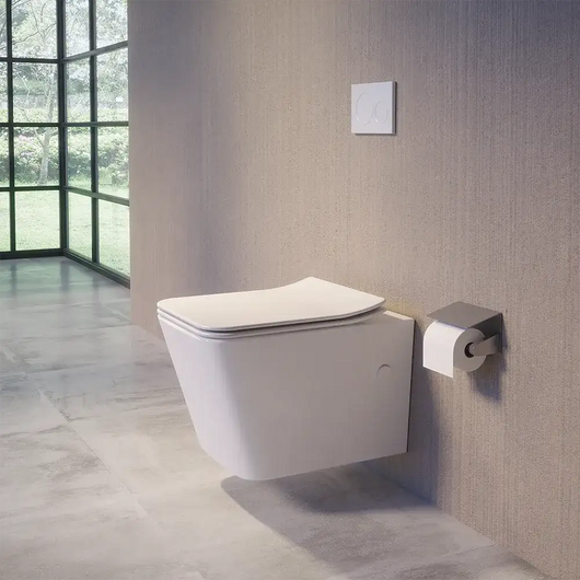 Vaso filomuro rimless in ceramica bianco lucido con sedile soft-close | Londra