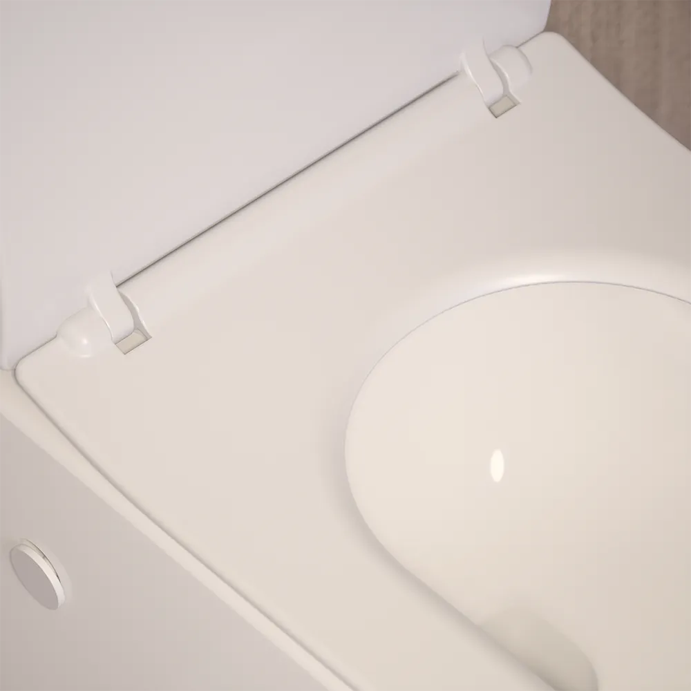 Vaso filomuro rimless in ceramica bianco lucido con sedile soft-close | Londra