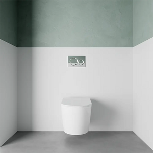 Vaso sospeso WC rimless in ceramica bianco lucido con sedile soft-close | Vienna
