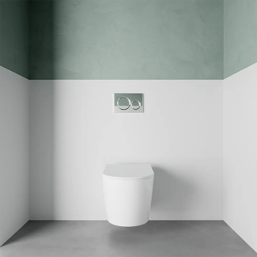 Vaso sospeso WC rimless in ceramica bianco lucido con sedile soft-close | Vienna