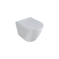 Vaso sospeso WC rimless in ceramica bianco lucido con sedile soft-close | Vienna