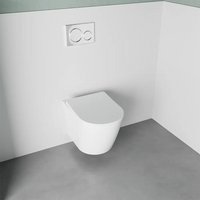 Vaso sospeso WC rimless in ceramica bianco lucido con sedile soft-close | Vienna