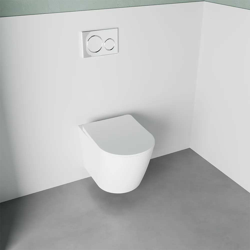Vaso sospeso in ceramica bianco opaco con sedile soft-close | Vienna