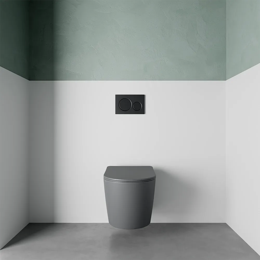 Vaso sospeso in ceramica grigio opaco con sedile soft-close | Vienna