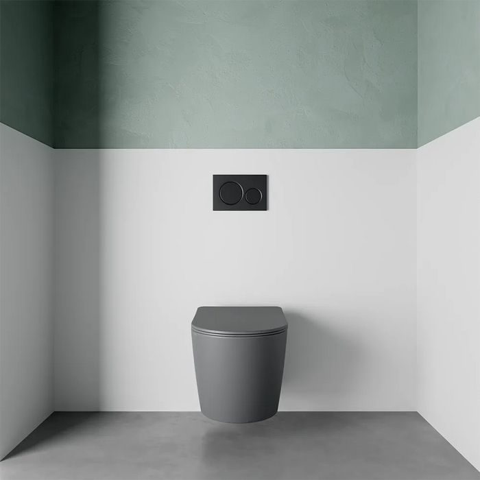 Vaso sospeso in ceramica grigio opaco con sedile soft-close | Vienna