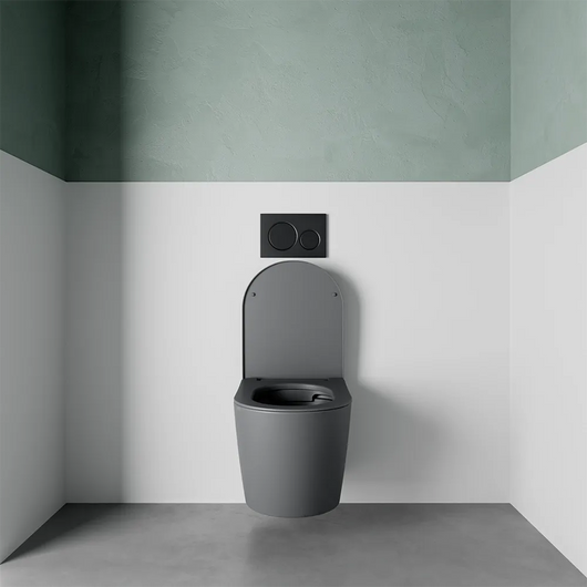 Vaso sospeso in ceramica grigio opaco con sedile soft-close | Vienna