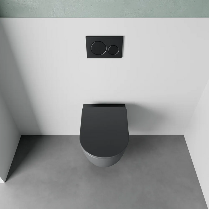 Vaso sospeso in ceramica grigio opaco con sedile soft-close | Vienna