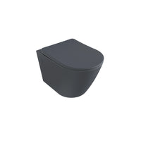 Vaso sospeso in ceramica grigio opaco con sedile soft-close | Vienna