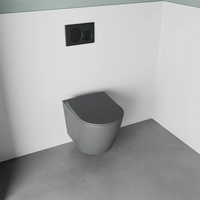 Vaso sospeso in ceramica grigio opaco con sedile soft-close | Vienna