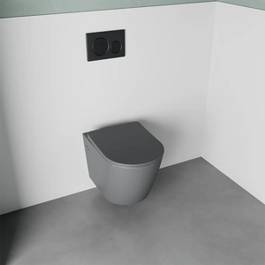 Vaso sospeso in ceramica grigio opaco con sedile soft-close | Vienna