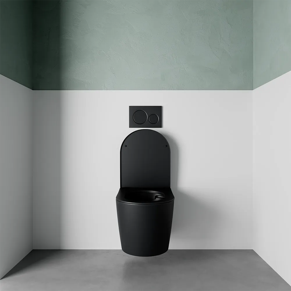 Vaso sospeso in ceramica nero opaco con sedile soft-close | Vienna