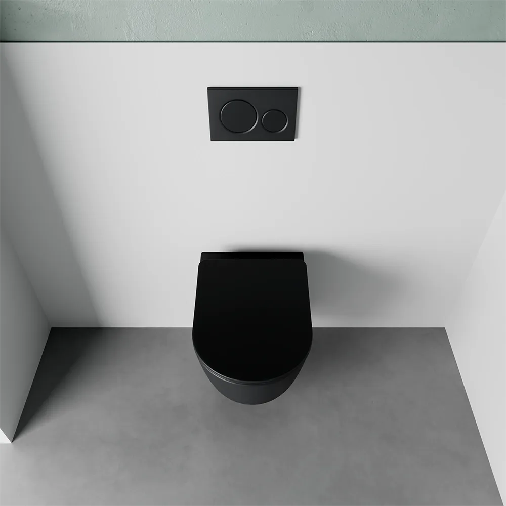 Vaso sospeso in ceramica nero opaco con sedile soft-close | Vienna