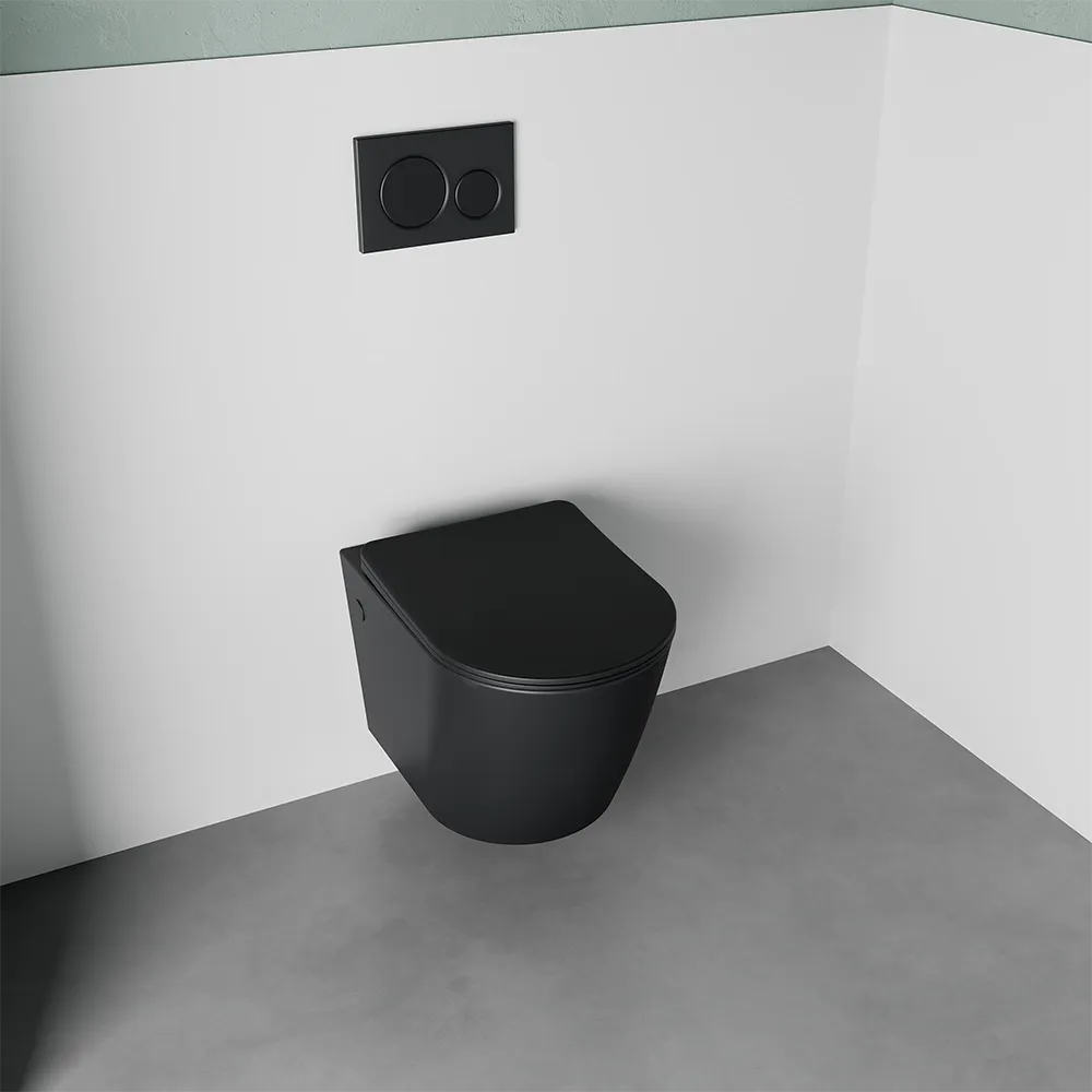 Vaso sospeso in ceramica nero opaco con sedile soft-close | Vienna