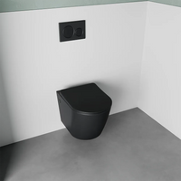 Vaso sospeso in ceramica nero opaco con sedile soft-close | Vienna