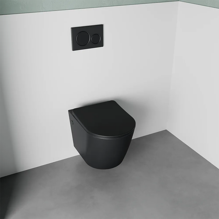 Vaso sospeso in ceramica nero opaco con sedile soft-close | Vienna