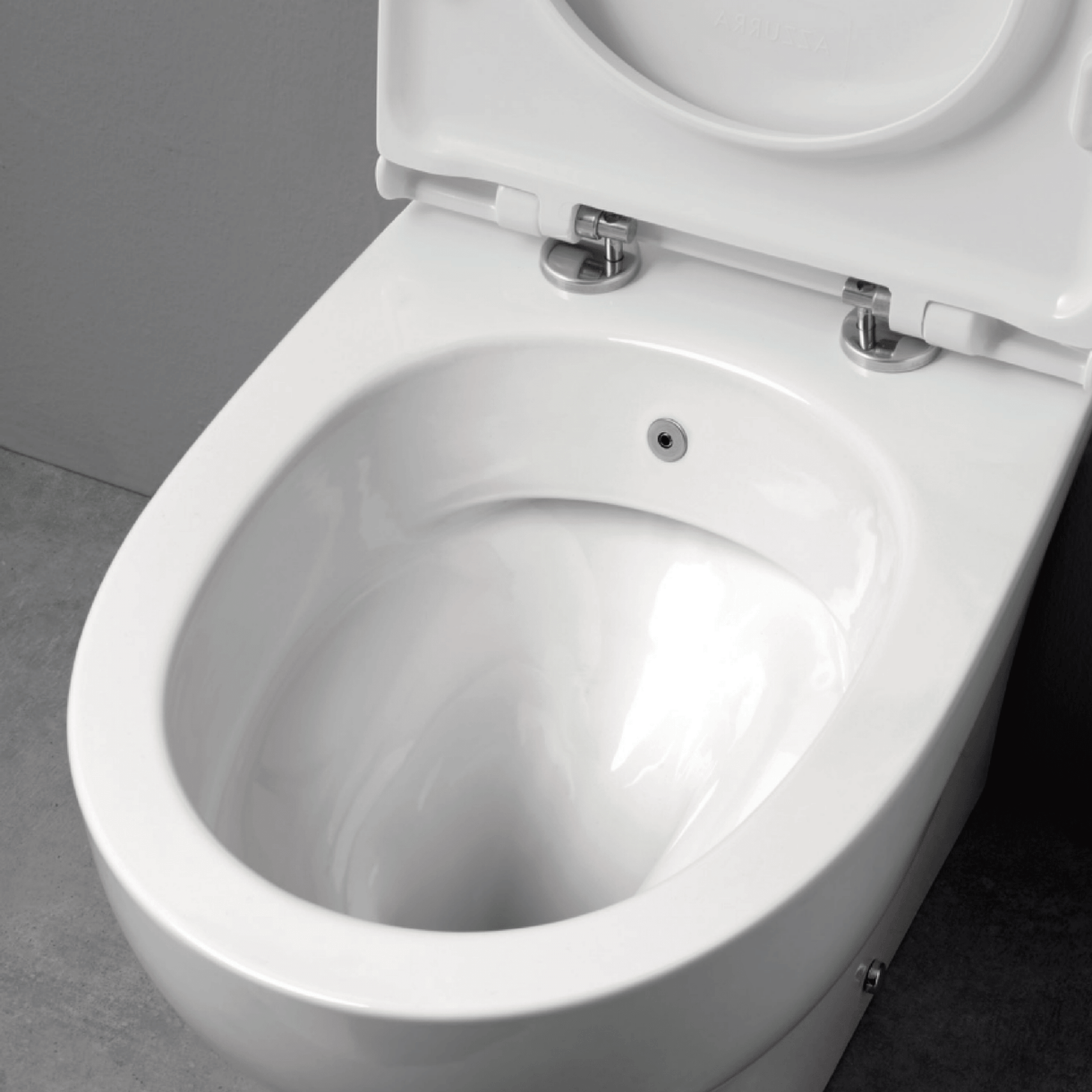 Vaso/Bidet a Terra Accessibile Azzurra Ceramica "Pratica" Bianco Lucido