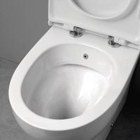 Vaso/Bidet a Terra Accessibile Azzurra Ceramica "Pratica" Bianco Lucido