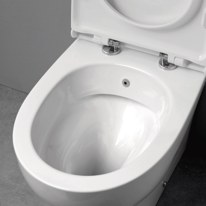 Vaso/Bidet a Terra Accessibile Azzurra Ceramica "Pratica" Bianco Lucido