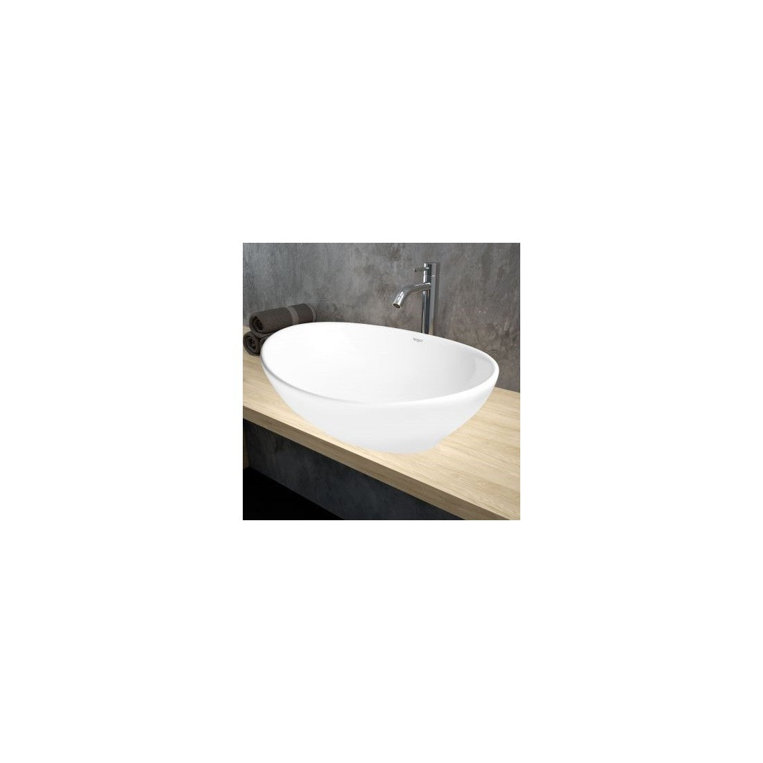 Lavabo 40cm collezione OWL, colore bianco