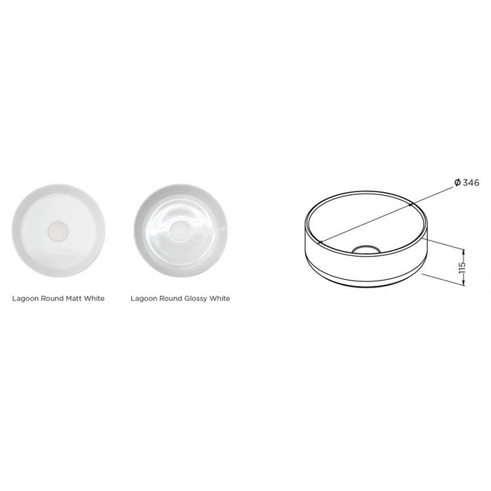 Lavabo da appoggio bianco opaco SPRING LAGOON RIHO 34,6x11,5 cm in ceramica