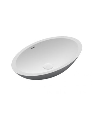 Lavabo da appoggio bianco opaco AVELLA OVAL RIHO 58x36 cm solid surface