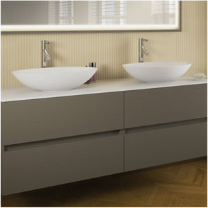 Lavabo da appoggio bianco opaco AVELLA OVAL RIHO 58x36 cm solid surface
