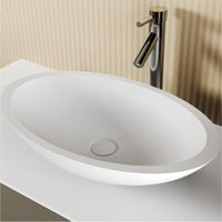 Lavabo da appoggio bianco opaco AVELLA OVAL RIHO 58x36 cm solid surface