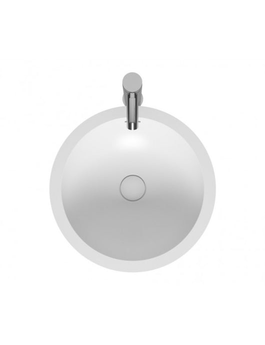 Lavabo da appoggio bianco opaco AVELLA ROUND RIHO 42x42 cm solid surface