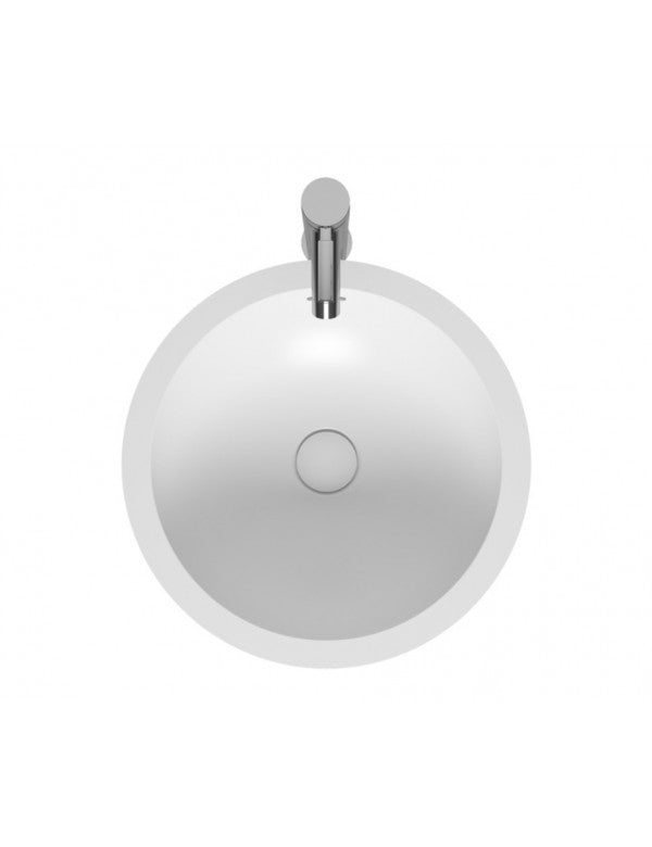 Lavabo da appoggio bianco opaco AVELLA ROUND RIHO 42x42 cm solid surface