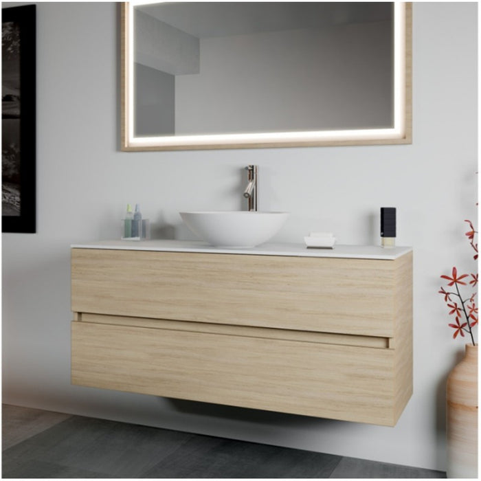 Lavabo da appoggio bianco opaco AVELLA ROUND RIHO 42x42 cm solid surface