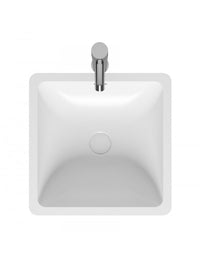 Lavabo da appoggio bianco opaco AVELLA SQUARE RIHO 42x42 cm solid surface