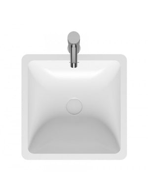Lavabo da appoggio bianco opaco AVELLA SQUARE RIHO 42x42 cm solid surface