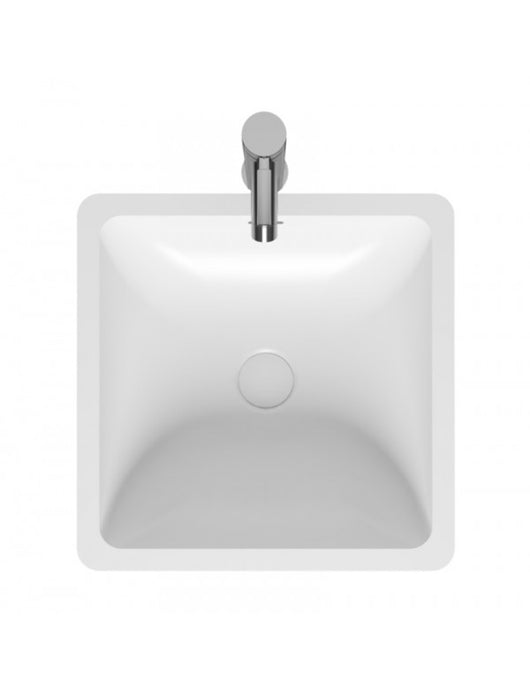 Lavabo da appoggio bianco opaco AVELLA SQUARE RIHO 42x42 cm solid surface