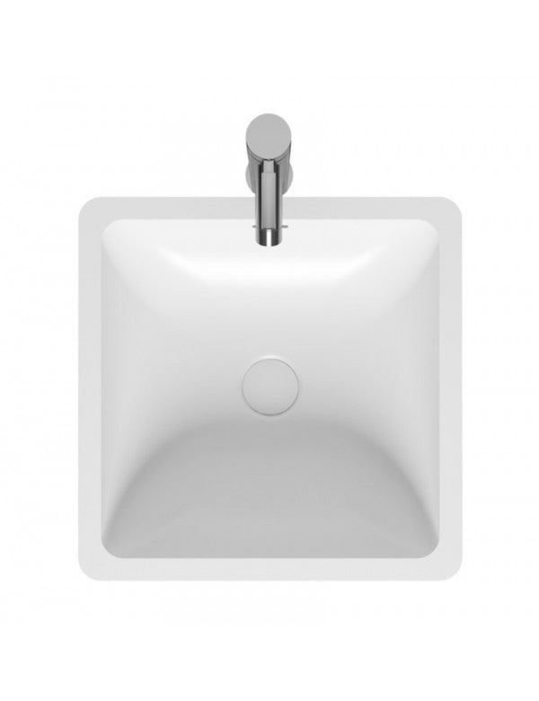 Lavabo da appoggio bianco opaco AVELLA SQUARE RIHO 42x42 cm solid surface