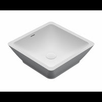 Lavabo da appoggio bianco opaco AVELLA SQUARE RIHO 42x42 cm solid surface