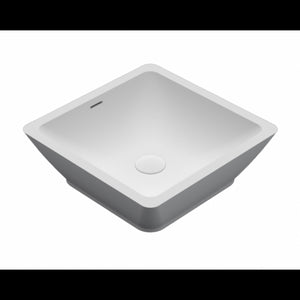Lavabo da appoggio bianco opaco AVELLA SQUARE RIHO 42x42 cm solid surface