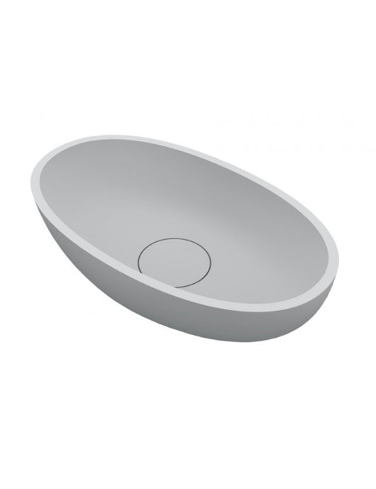 Lavabo da appoggio bianco opaco ESCALA RIHO 55x32 cm solid surface
