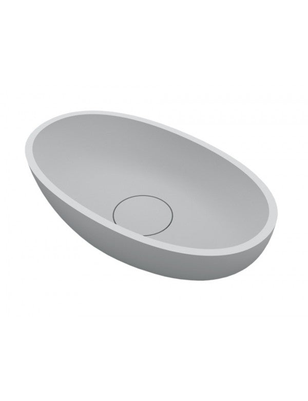 Lavabo da appoggio bianco opaco ESCALA RIHO 55x32 cm solid surface